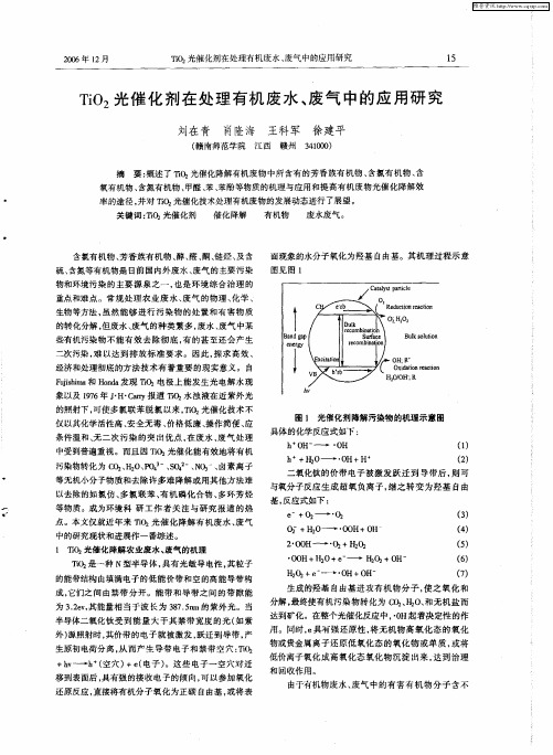 TiO2光催化剂在处理有机废水、废气中的应用研究