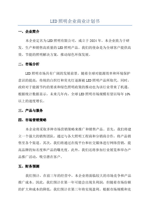 LED照明企业商业计划书