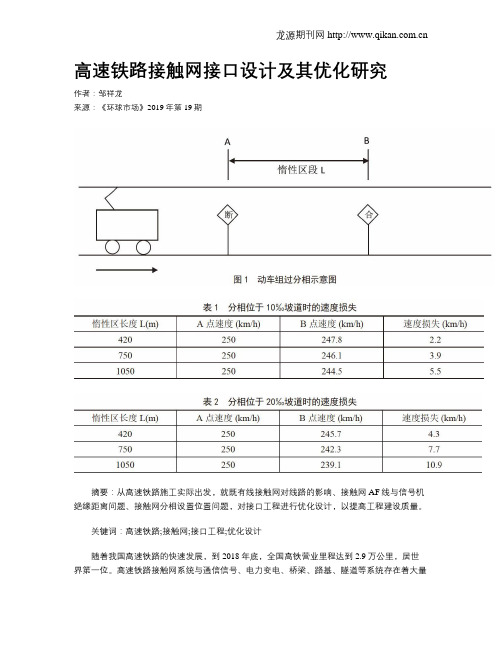 高速铁路接触网接口设计及其优化研究