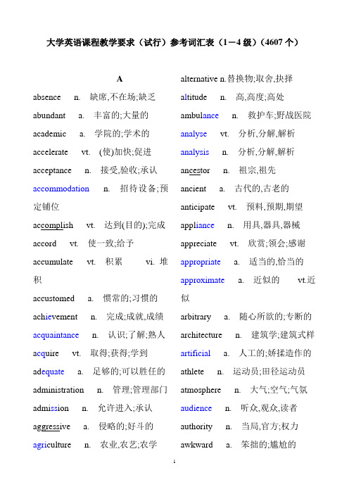 留学基金委考试词汇表(简化)汇总