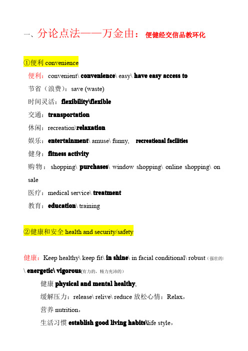 整理托福写作方法之分论点万金油法