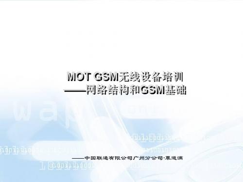 02-MOT GSM无线内部培训讲义-网络结构