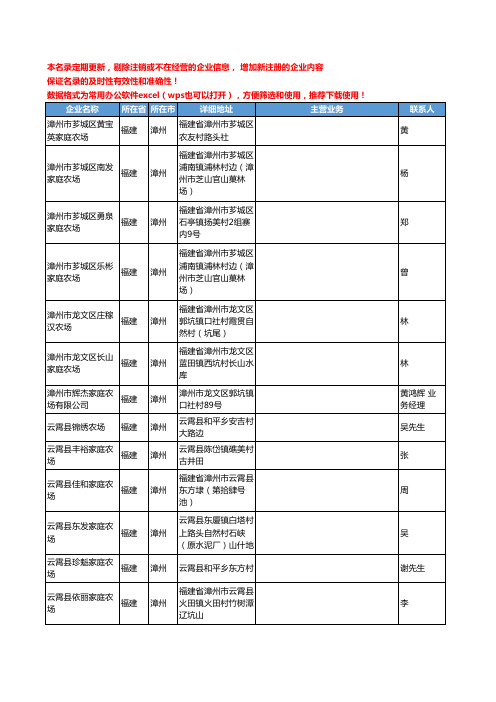 2020新版福建省漳州农场、牧场工商企业公司名录名单黄页联系方式大全142家