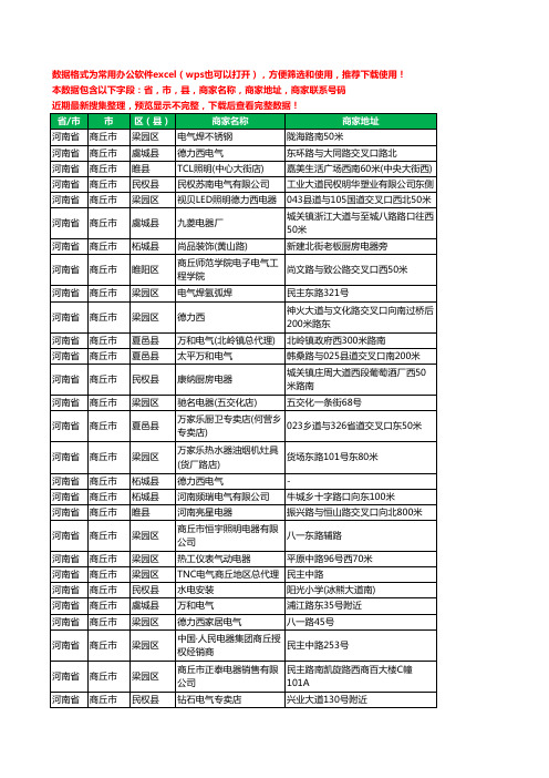 2020新版河南省商丘市电器有限公司工商企业公司商家名录名单黄页联系电话号码地址大全242家