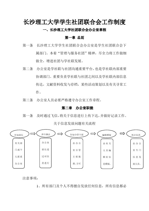 长沙理工大学学生社团联合会工作制度样本