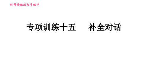 外研版(新标准)英语九年级下册专项训练十五 补全对话