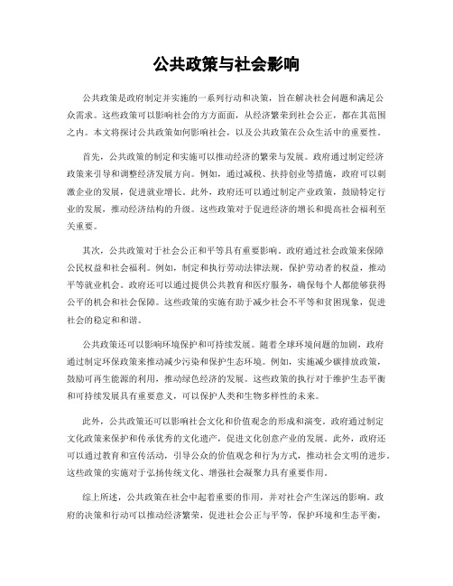 公共政策与社会影响