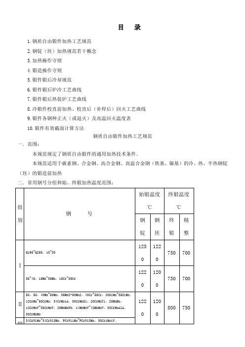 锻造及锻后热处理工艺规范