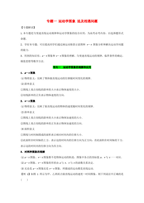 【精选】高考物理一轮复习专题一运动学图象追及相遇问题精讲深剖