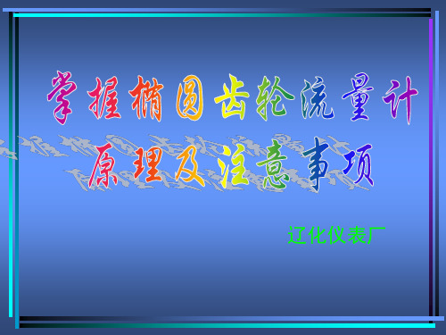 掌握椭圆齿轮流量计原理及注意事项