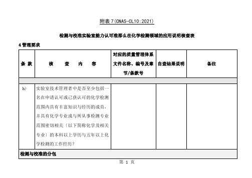 CL检查表模板