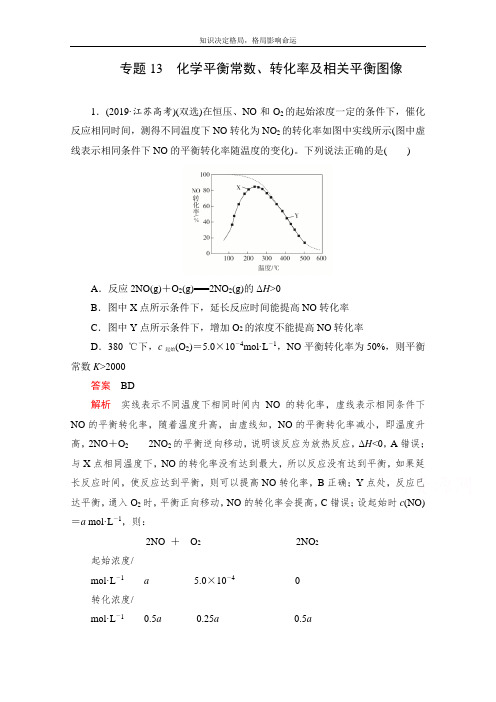 高考化学一轮专题重组卷：第一部分 专题13 化学平衡常数、转化率及相关平衡图像