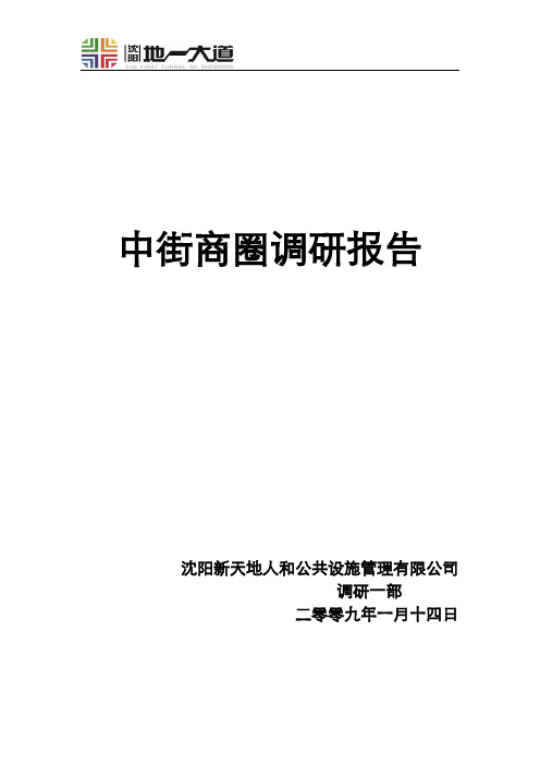 沈阳中街商圈市场调研分析报告34页