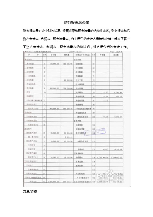 财务报表怎么做