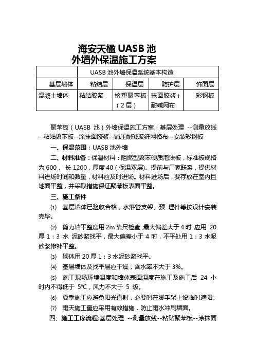 UASB池 外墙保温施工方案