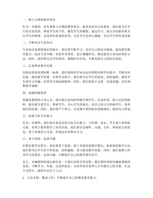 卓越教师成长路径心得体会