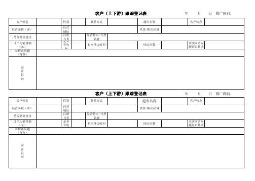 回访登记表