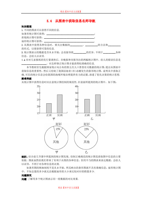 【最新沪科版精选】沪科初中数学七上《5.4 从图表中的数据获取信息》word教案 (1).doc