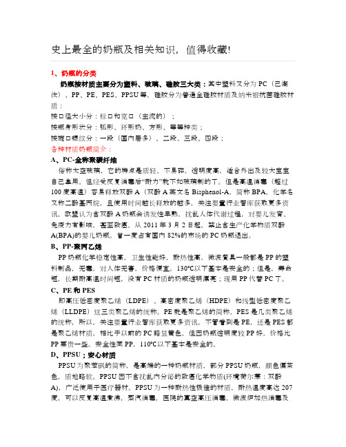 育儿说：史上最全的奶瓶及相关知识,值得收藏-