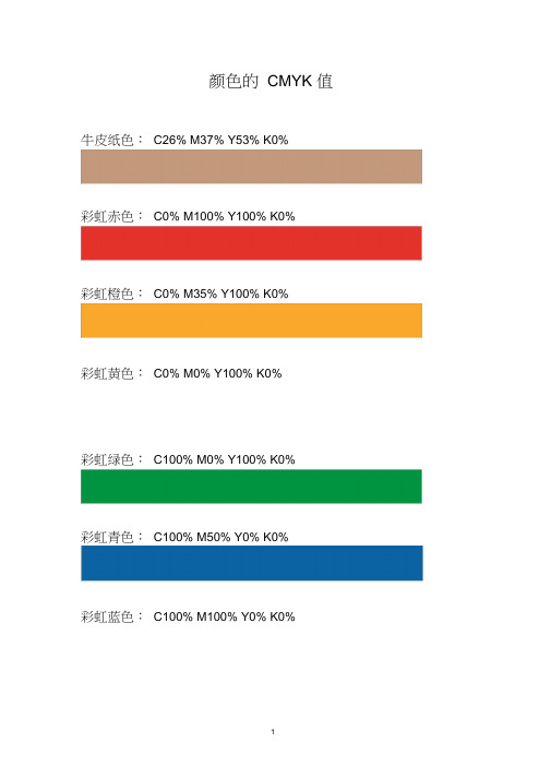 (完整版)颜色的CMYK值