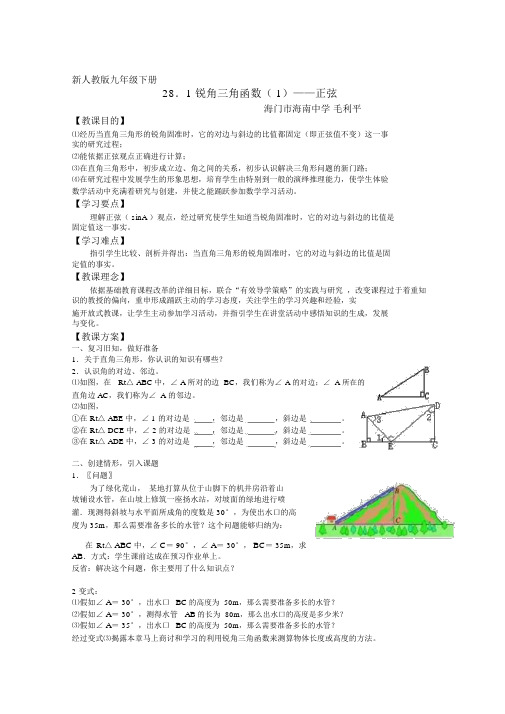 28.1锐角三角函数--正弦