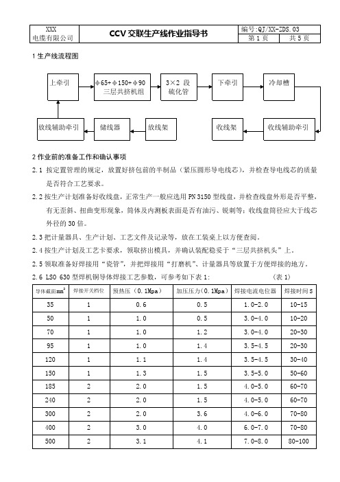 CCV交联生产线作业指导书