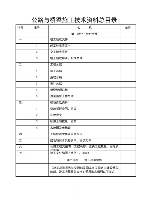 新疆公路表格填表说明(完整版)