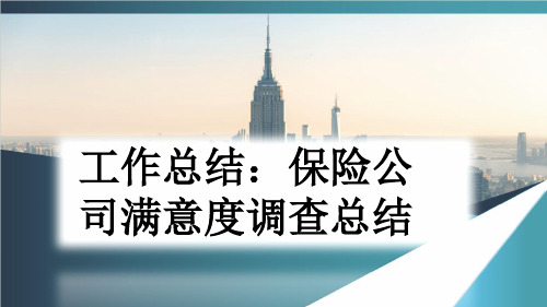 工作总结：保险公司满意度调查总结