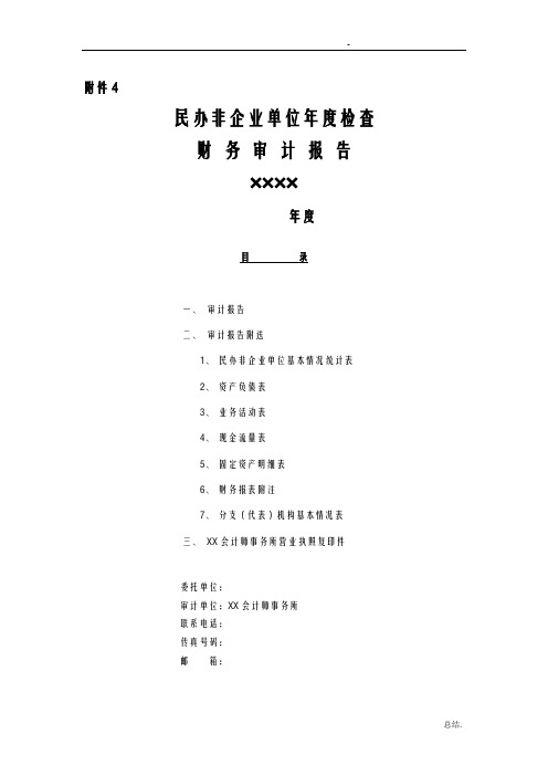 民办非企业单位年度检查财务审计报告(模板)