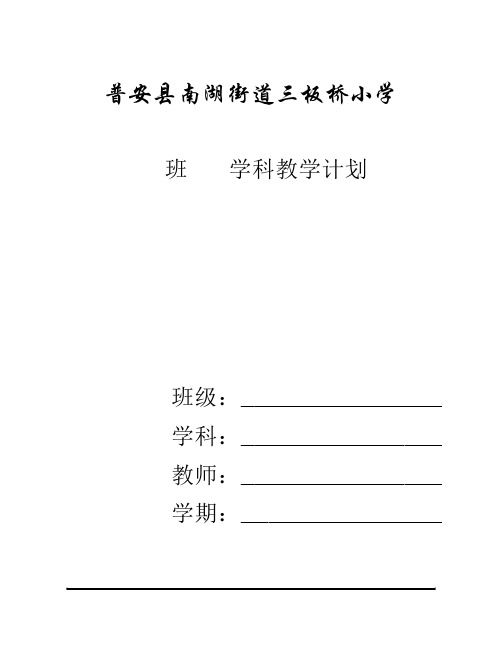 学科教师教学计划(表格式)