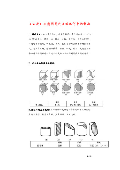 456期：立体几何中的截面