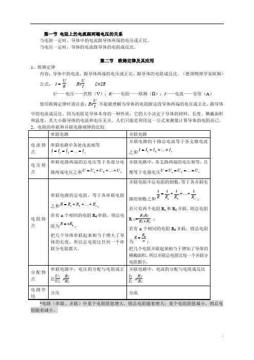 人教版九年级物理《第17章-欧姆定律》知识点汇总整理