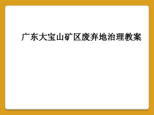 广东大宝山矿区废弃地治理教案