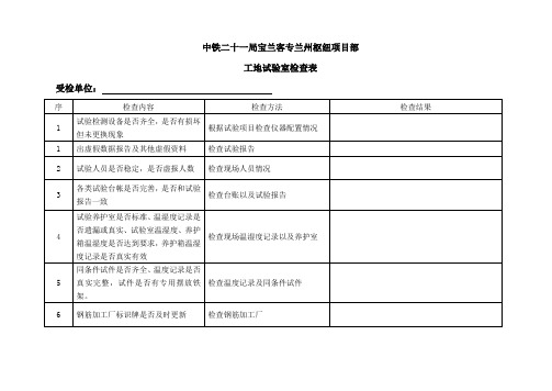 工地试验室检查表格