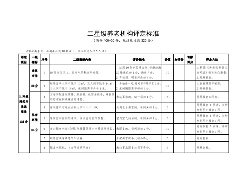 养老服务机构星级评定细则二星级