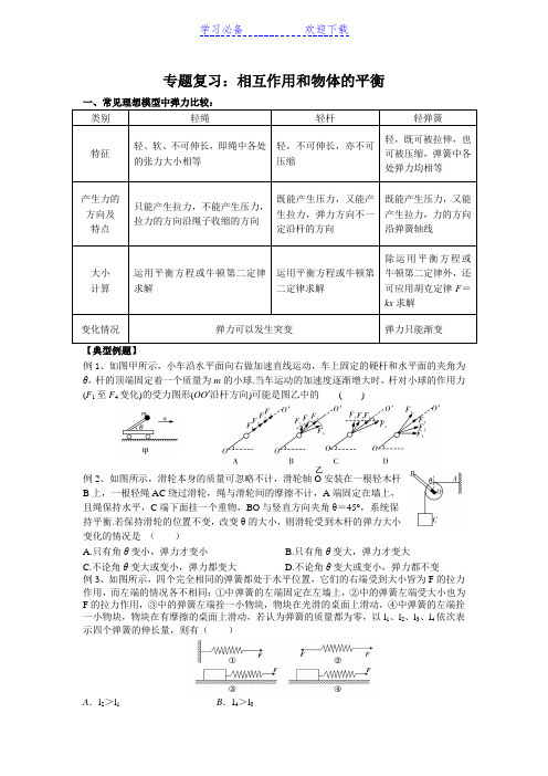 高三物理专题复习(力与物体的平衡)