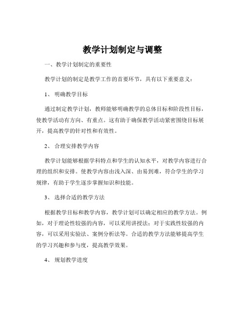 教学计划制定与调整