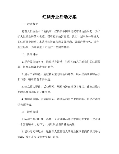 红酒开业活动方案