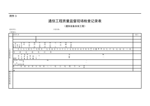 通信工程质量监督现场检查记录表