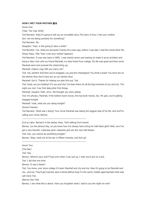 HOW_I_MET_YOUR_MOTHER剧本