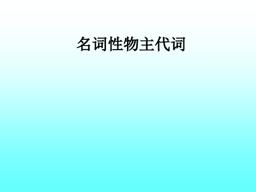 名词性物主代词+以及其相关知识点 (1)