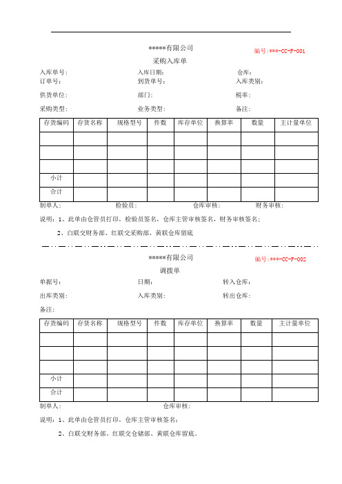 仓储7种单据