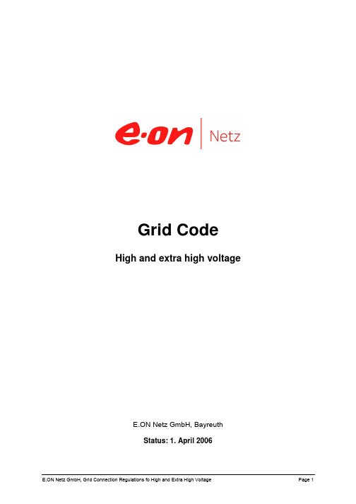 E.ON2006-Netz-Grid Code-High and extra high voltage