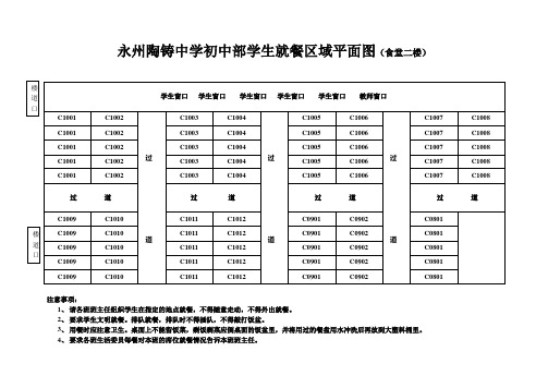 永州陶铸中学初中部学生就餐区域平面图