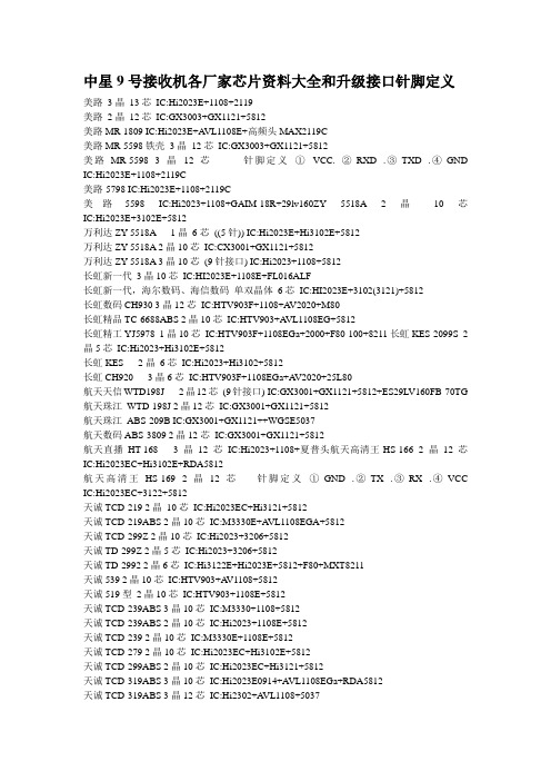 E6各厂家芯片资料大全和升级接口针脚定义