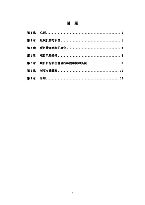 项目目标责任管理办法