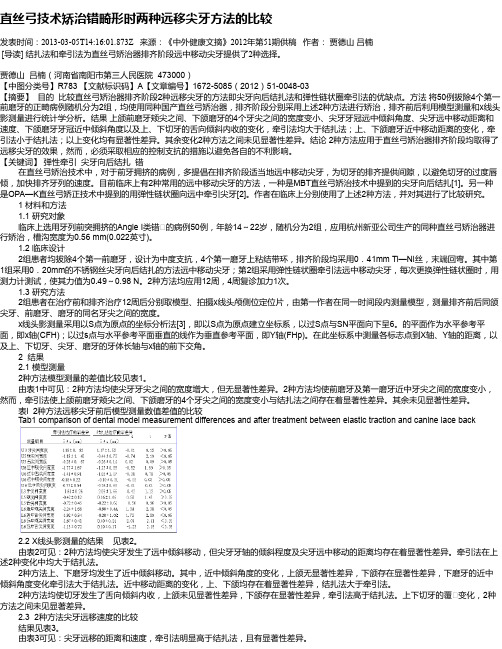 直丝弓技术矫治错畸形时两种远移尖牙方法的比较