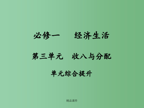 高三政治一轮复习 第3单元综合提升 新人教版必修1