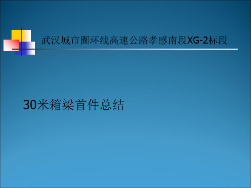 预制箱梁首件总结报告