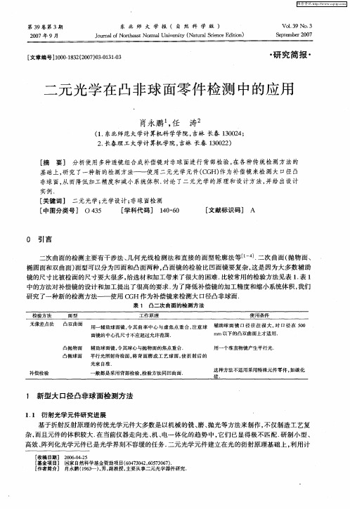 二元光学在凸非球面零件检测中的应用